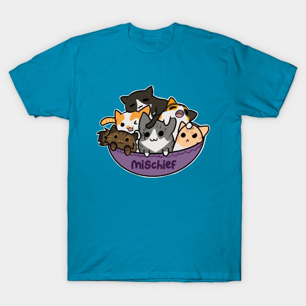 Bowl of Mischief (Cats) T-Shirt by KitCtrl